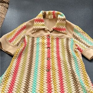 vintage Colorful Chevron Polo Shirt